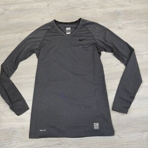 Nike Pro Long Sleeve Shirt Women's Size Medium (8/10) Gray Athletic Activewear